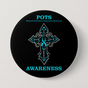 Macaron Rond 7,6 Cm Cross/Awareness...POTS