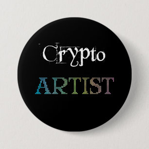Macaron Rond 7,6 Cm Crypto Artist Dark