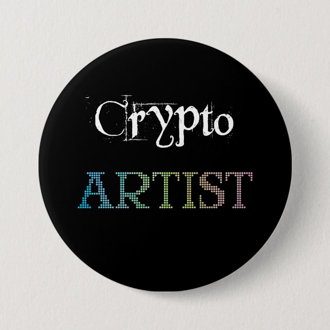 Macaron Rond 7,6 Cm Crypto Artist Dark (Devant)