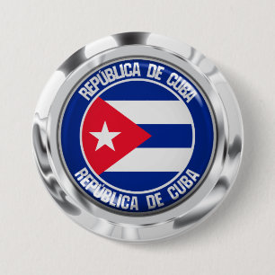 Macaron Rond 7,6 Cm Cuba Round Emblem