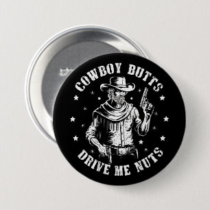 Macaron Rond 7,6 Cm Culs de cowboy me rendent fou Cowboys Gay Vintage