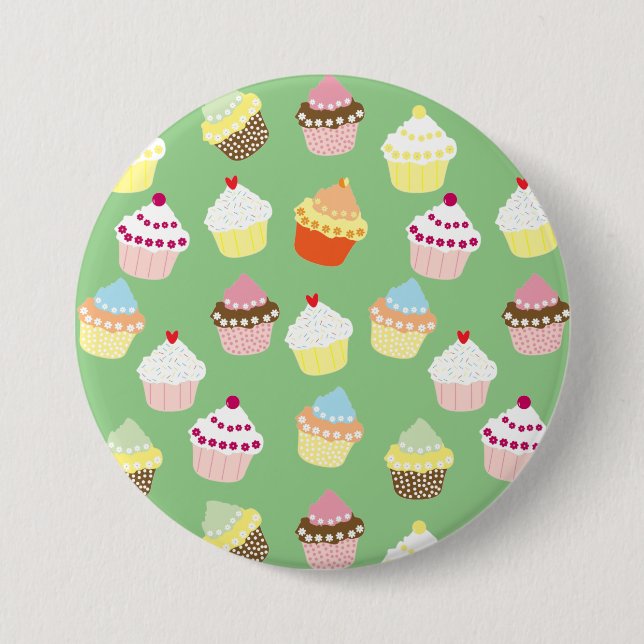 Macaron Rond 7,6 Cm Cupcakes Delicious Decorated Birthday (Devant)