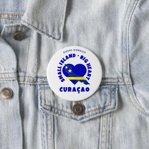 Macaron Rond 7,6 Cm CURAÇAO Grand Cœur Fun Coutume Dushi Korsuo