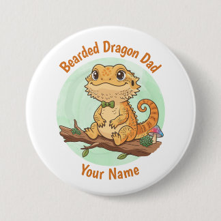 Macaron Rond 7,6 Cm Custom Bearded Dragon Dad Button