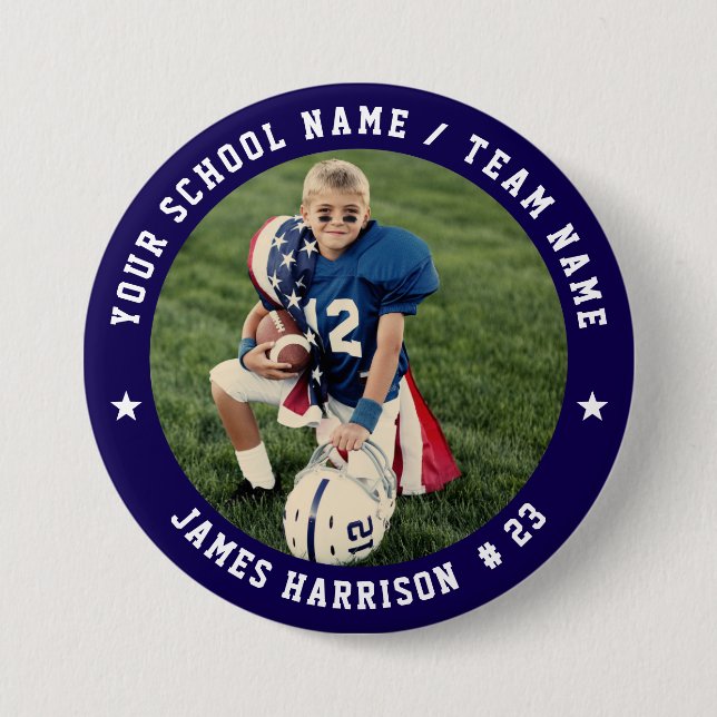 Macaron Rond 7,6 Cm Custom Football Team Photo (Devant)