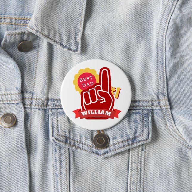 Macaron Rond 7,6 Cm Custom Name No 1 Best Dad Father's Day Birthday (En situation)