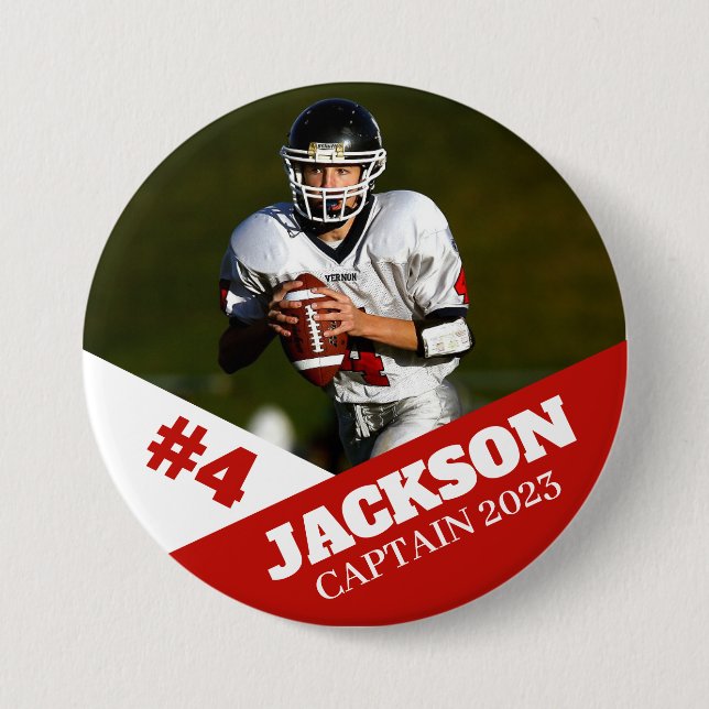 Macaron Rond 7,6 Cm Custom photo sports button / pin football (Devant)
