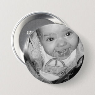 Macaron Rond 7,6 Cm Customisez votre photo noir blanc
