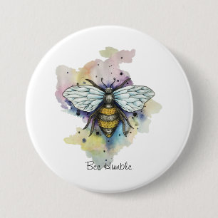 Macaron Rond 7,6 Cm Cute Bee And Rainbow Wash