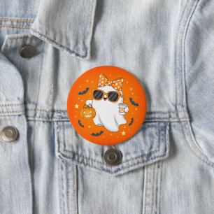 Macaron Rond 7,6 Cm Cute Halloween Ghost Citrouille épice personnalisé