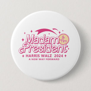 Macaron Rond 7,6 Cm Cute Harris Walz Élection tendance Design rose mig