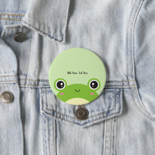 Macaron Rond 7,6 Cm Cute Kawaii Grenouille personnalisée Peek-a-Boo