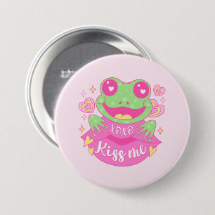 Macaron Rond 7,6 Cm Cute Kiss Me Frog - Xoxo