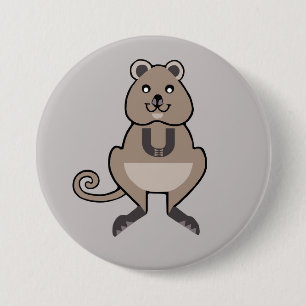 Macaron Rond 7,6 Cm Cute QUOKKA - Animal en voie de disparition - Faun