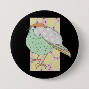Macaron Rond 7,6 Cm Cute Stylé Pastel Songbird encadré