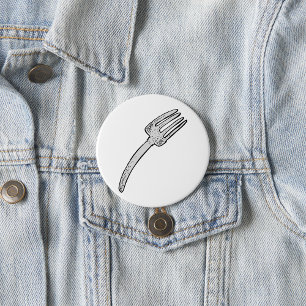 Macaron Rond 7,6 Cm Cutlerie Rustique Vintage Fork Retro