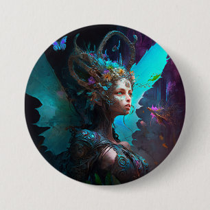 Macaron Rond 7,6 Cm Cyber Fairy Imaginaire Art