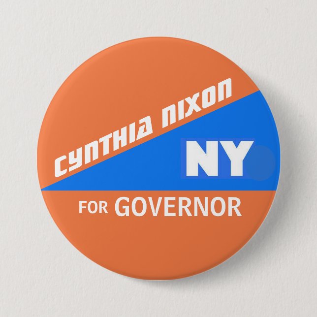 Macaron Rond 7,6 Cm Cynthia Nixon pour le gouverneur de NY (Devant)
