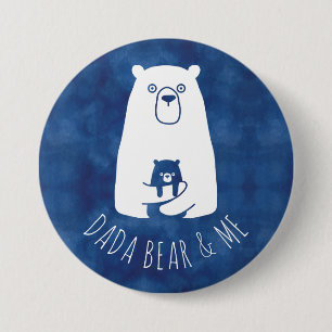 Macaron Rond 7,6 Cm DADA BEAR & ME Papa Enfants Fils Fils Ours Dada