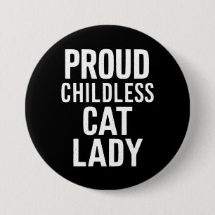 Macaron Rond 7,6 Cm Dame de chat sans enfants pour femme maman de chat