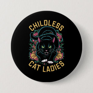 Macaron Rond 7,6 Cm Dames de chats sans enfants 2024 Féministe