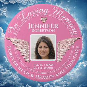 Macaron Rond 7,6 Cm Dans Love Memory Photo Rose