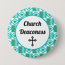 Deaconess Aqua Turquoise Bleu Kente Cloth Bouton P