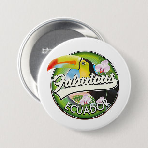 Macaron Rond 7,6 Cm Découvrez le fabuleux logo de l'Equateur