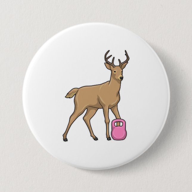 Macaron Rond 7,6 Cm Deer Fitness Dumbbell (Devant)