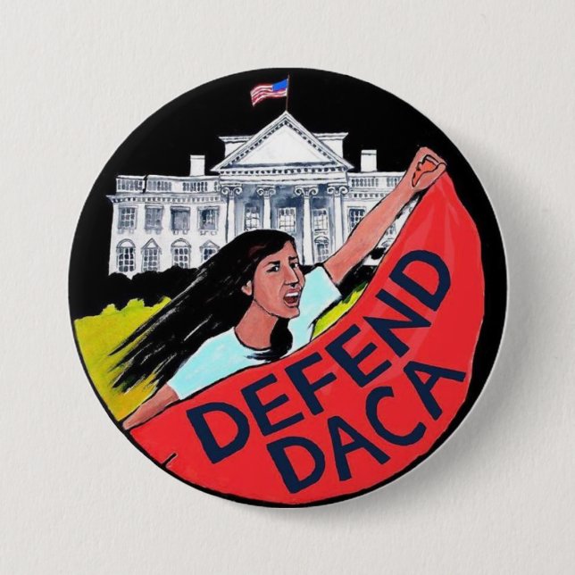 Macaron Rond 7,6 Cm Défendez le bouton de DACA (Devant)