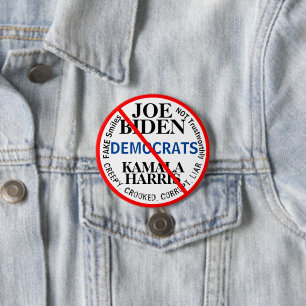 Macaron Rond 7,6 Cm Démocrates Joe Biden Kamala Harris