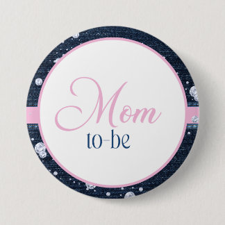 Macaron Rond 7,6 Cm Denim & Diamonds Future Maman