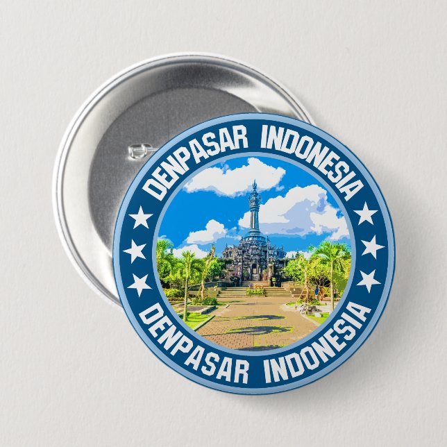 Macaron Rond 7,6 Cm Denpasar (Devant & derrière)