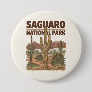 Macaron Rond 7,6 Cm Désert de Sonoran Parc national du Saguaro