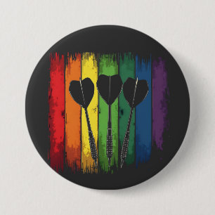 Macaron Rond 7,6 Cm Design de fléchettes vintage avec couleurs LGBTQ V