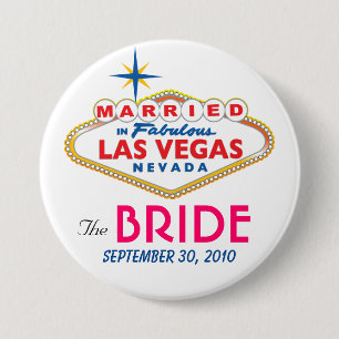 Macaron Rond 7,6 Cm Destination de Vegas épousant le bouton de JEUNE