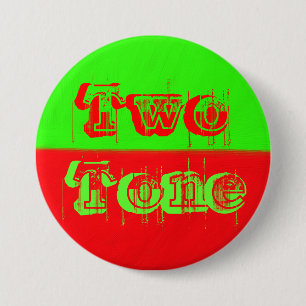 Macaron Rond 7,6 Cm Deux tons - Vert et Rouge