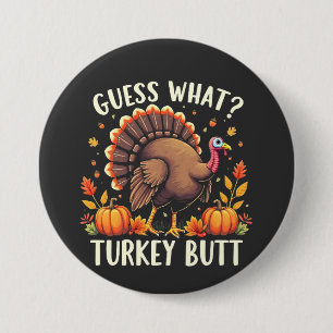 Macaron Rond 7,6 Cm Devinez Quoi ? Turquie Mais Thanksgiving Drôle