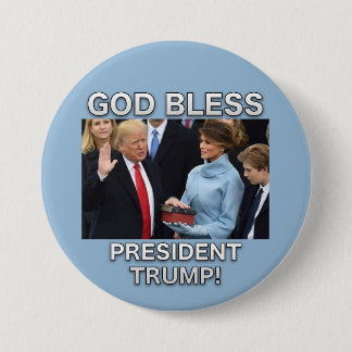 Macaron Rond 7,6 Cm Dieu bénissent le Président Trump Button