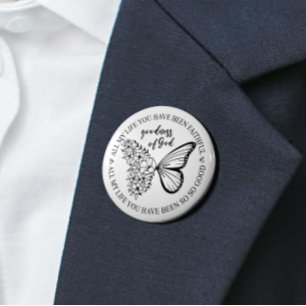 Macaron Rond 7,6 Cm Dieu est bon papillon floral