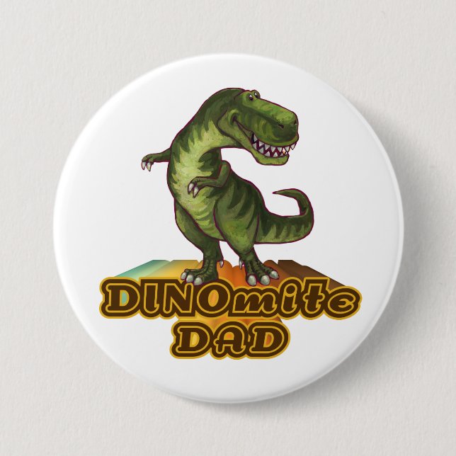 Macaron Rond 7,6 Cm Dinomite Papa (Devant)
