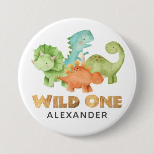 Macaron Rond 7,6 Cm Dinosaur Jurassic 1er Anniversaire Thématique