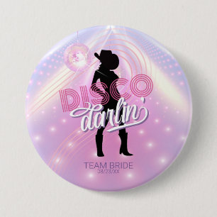 Macaron Rond 7,6 Cm Disco Darlin' Bachelorette v2 Team Bride ID928
