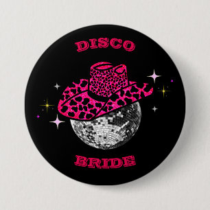 Macaron Rond 7,6 Cm Disco mariée Cowgirl Bachelorette Party