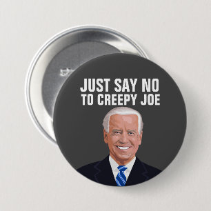 MACARON ROND 7,6 CM DITES NON AUX BOUTONS DÉPLAISANT JOE BIDEN