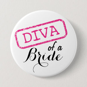 Macaron Rond 7,6 Cm "DIVA" d'une mariée