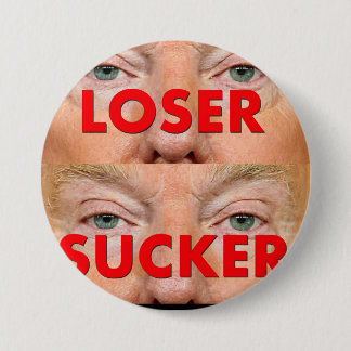 Macaron Rond 7,6 Cm Donald Trump LOSER SUCKER