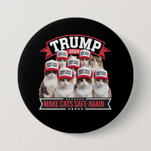 Macaron Rond 7,6 Cm Donald Trump sécurise à nouveau les chats lors du 