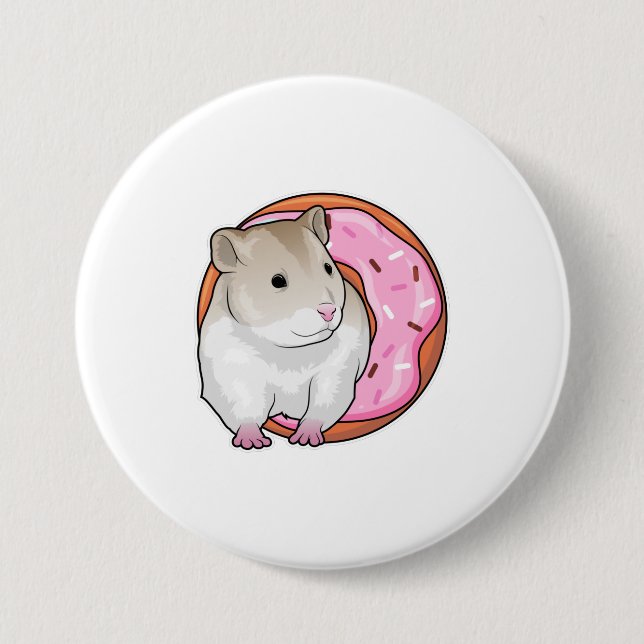 Macaron Rond 7,6 Cm Donut Hamster (Devant)