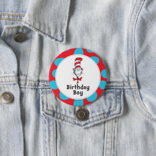Macaron Rond 7,6 Cm Dr. Seuss Chapeau Châtelain Garçon d'anniversaire